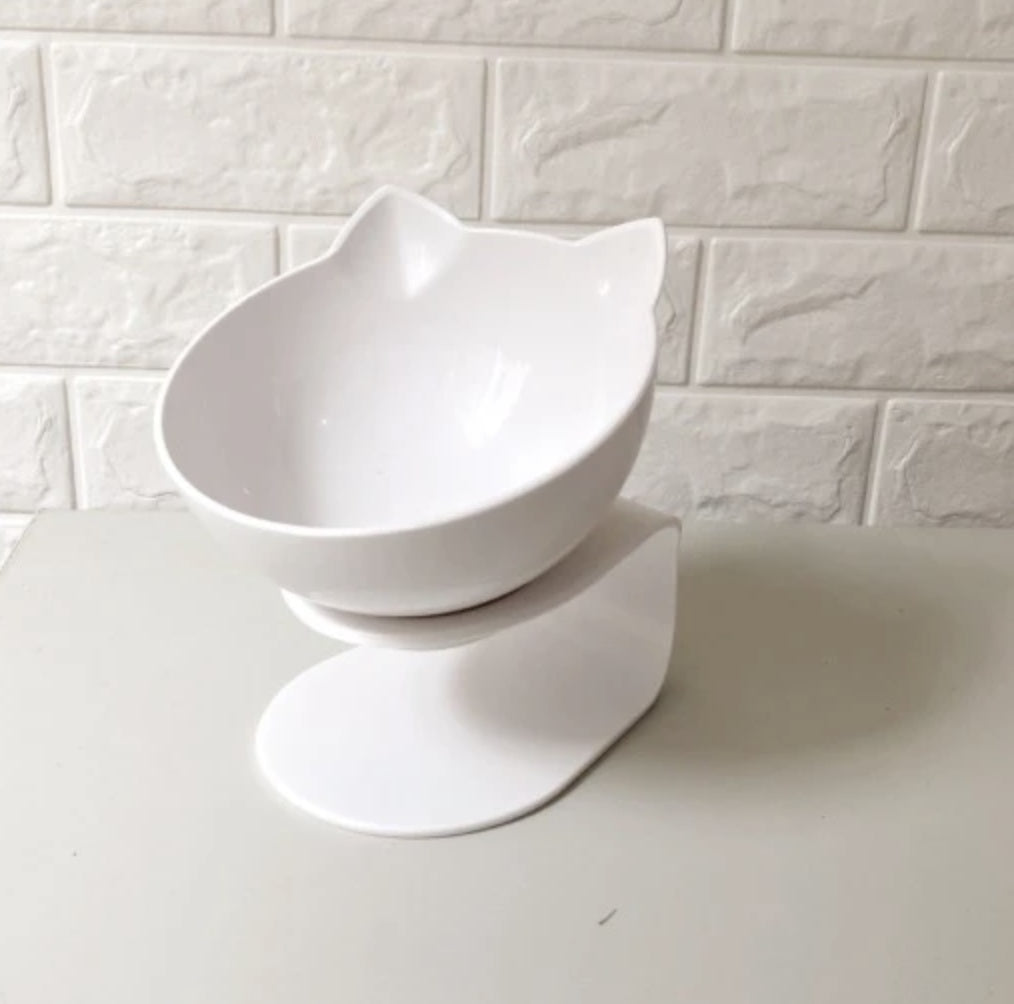 Ergonomic Cat Food Bowl with Dual Sections