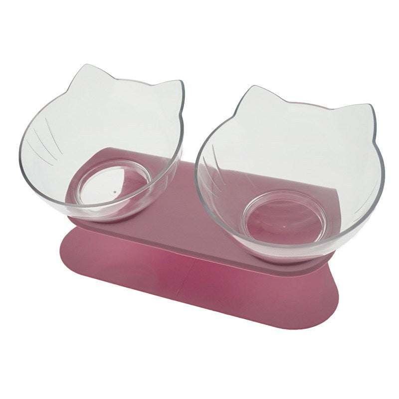 Ergonomic Cat Food Bowl with Dual Sections