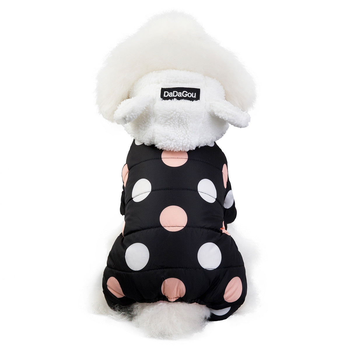 Warm Big Polka Dot Four-Leg Cotton Coat for Casual Wear