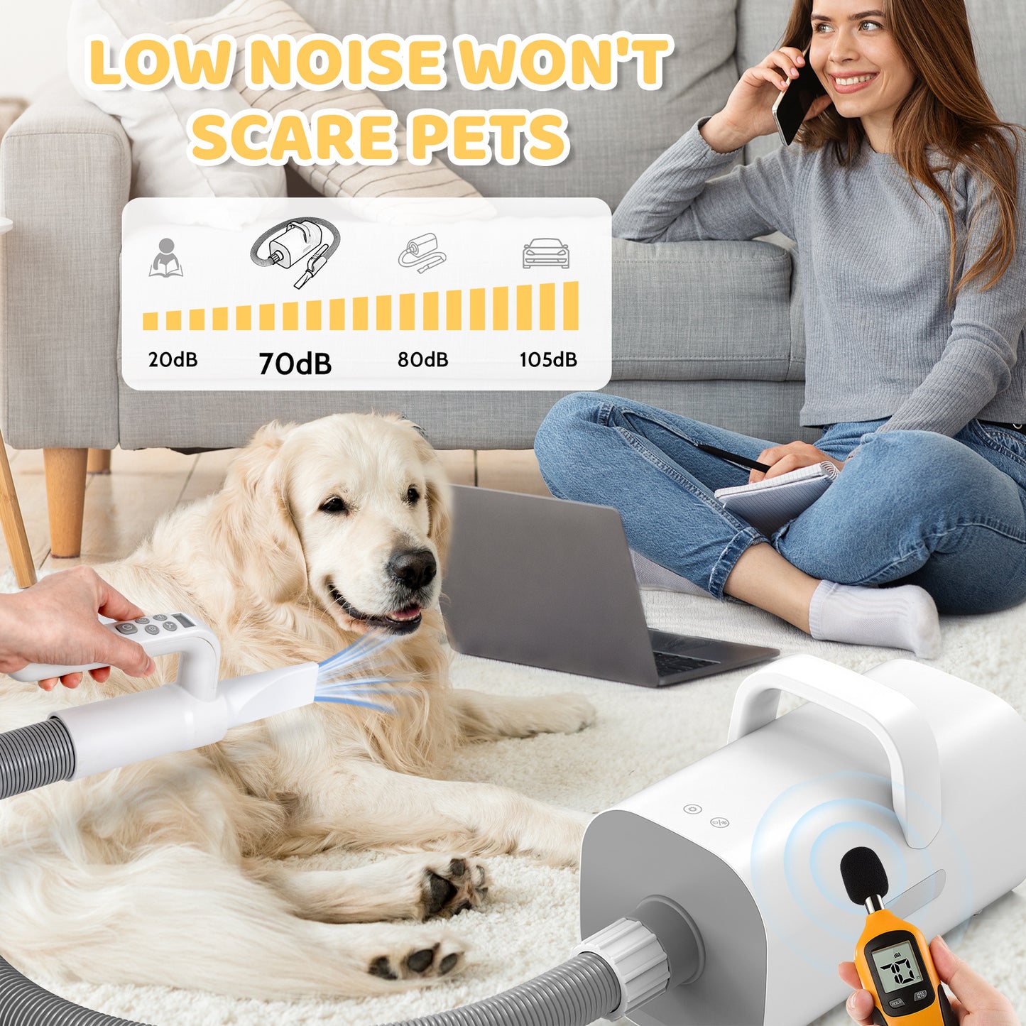 Dog Hair Dryer, 4-in-1