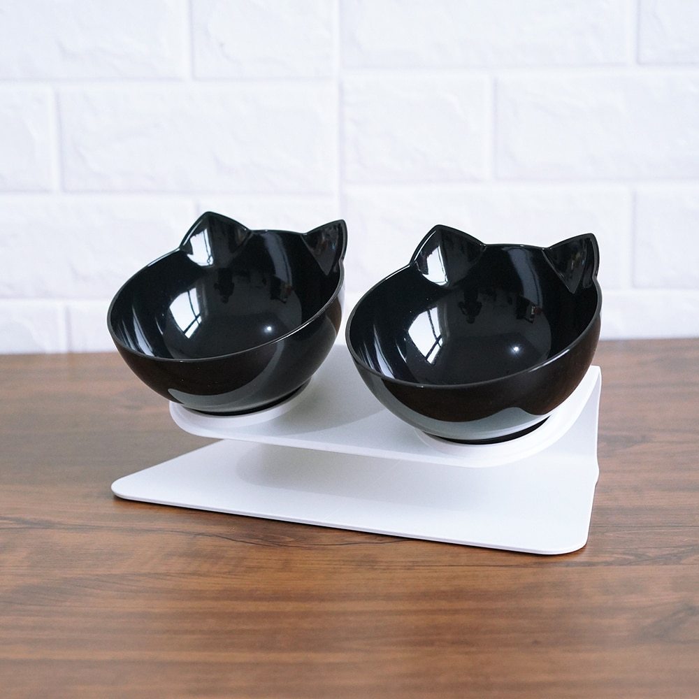 Stylish Cat Food Bowl with cat head design, perfect for pets. Easy to clean and environmentally friendly.