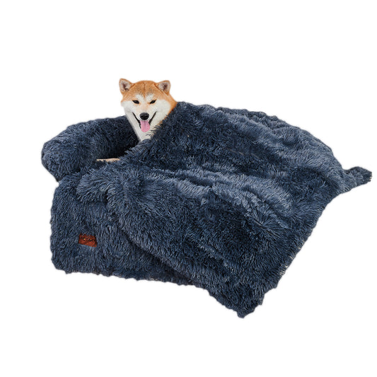 Plush Dog Sofa Bed With Blanket