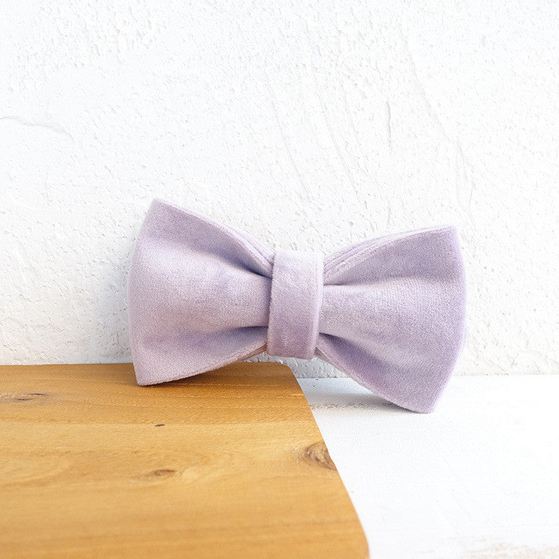 Dog Bow Tie Collar and Leash (Light Purple)