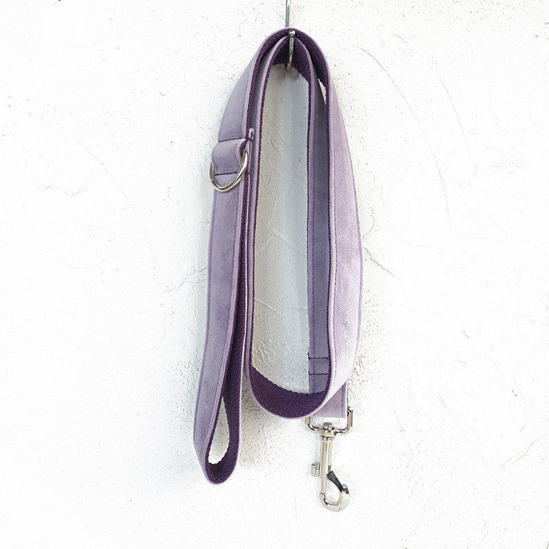 Dog Bow Tie Collar and Leash (Light Purple)