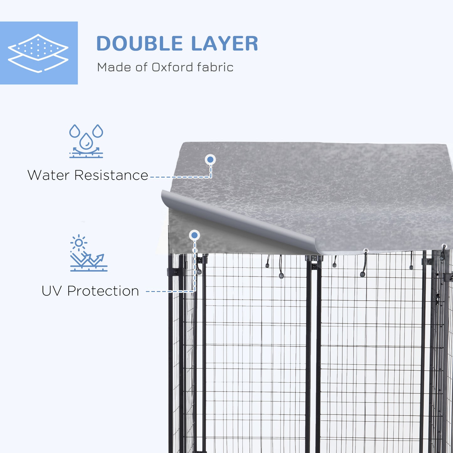 Dog Playpen with Lockable Door and Waterproof Canopy