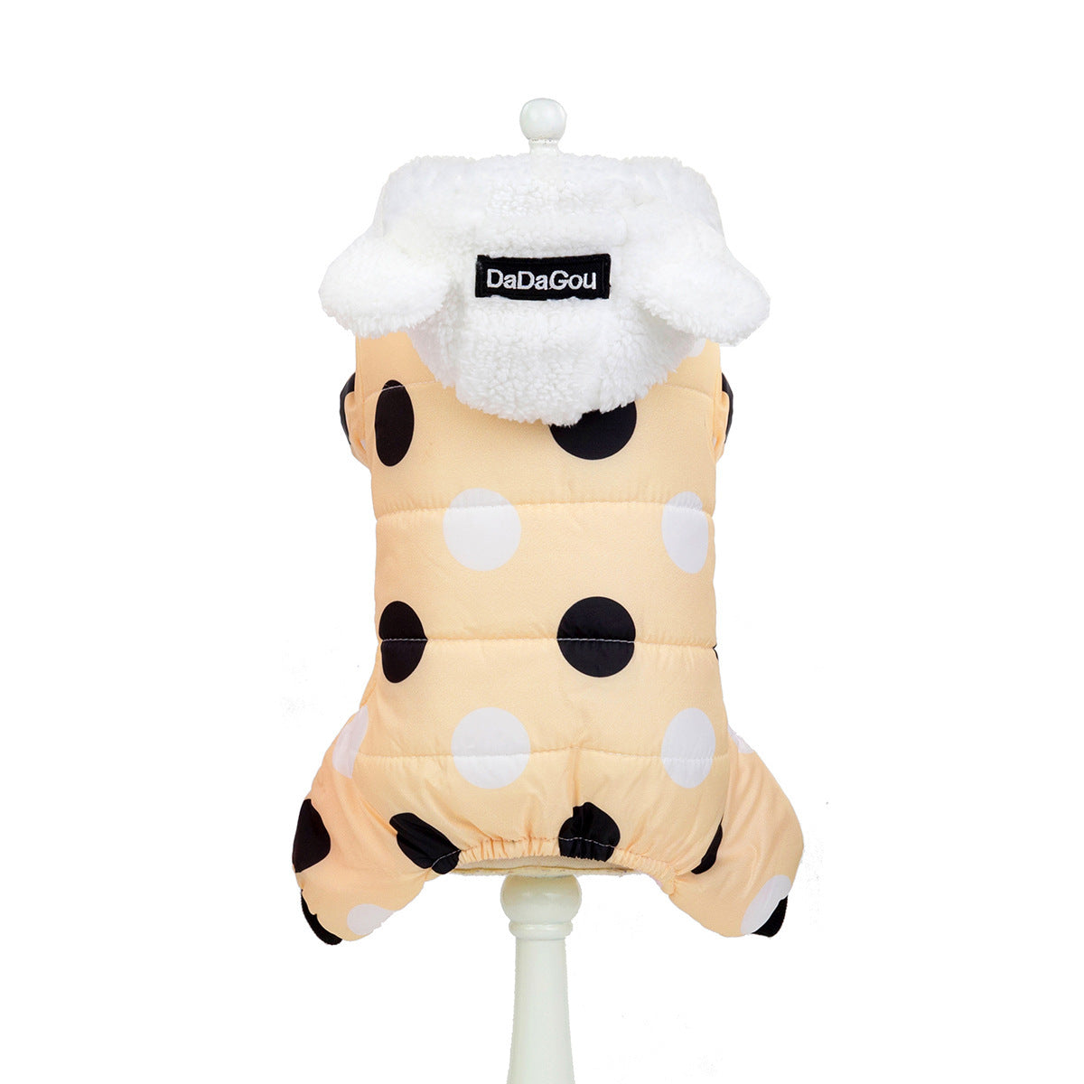 Warm Big Polka Dot Four-Leg Cotton Coat for Casual Wear