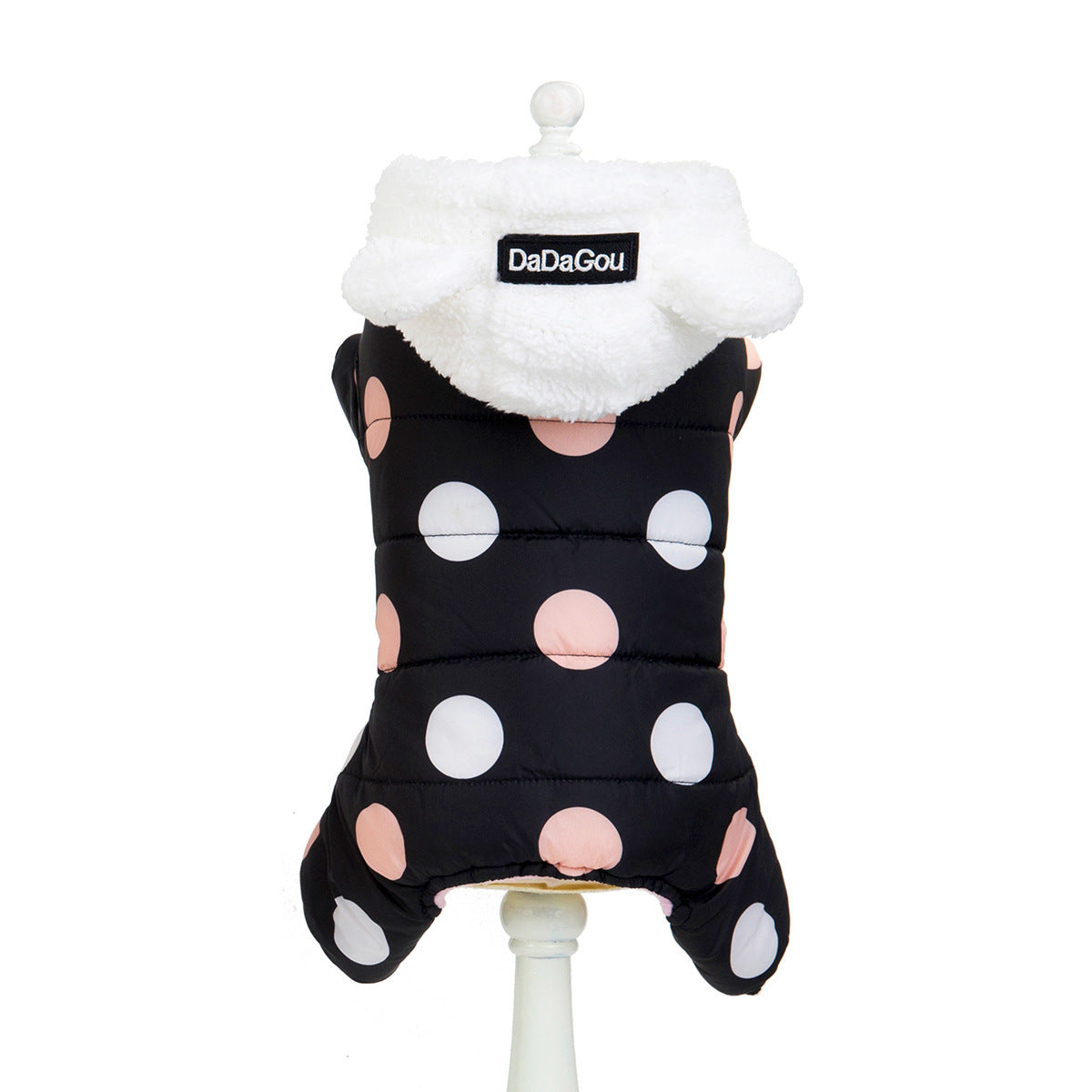 Warm Big Polka Dot Four-Leg Cotton Coat for Casual Wear