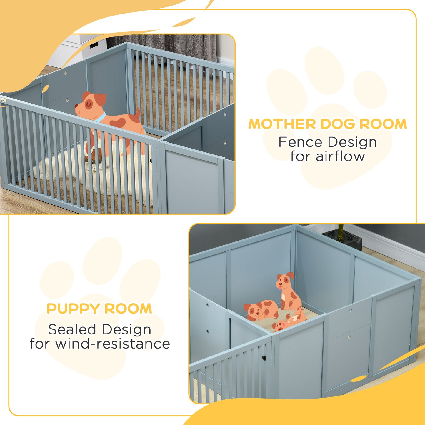 Dual-Section Dog Pen