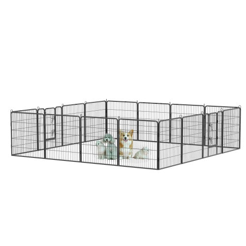 Durable Dog Pen Outdoor 32" Height Foldable Metal Dog Playpen, perfect for safe playtime and relaxation for your pets.