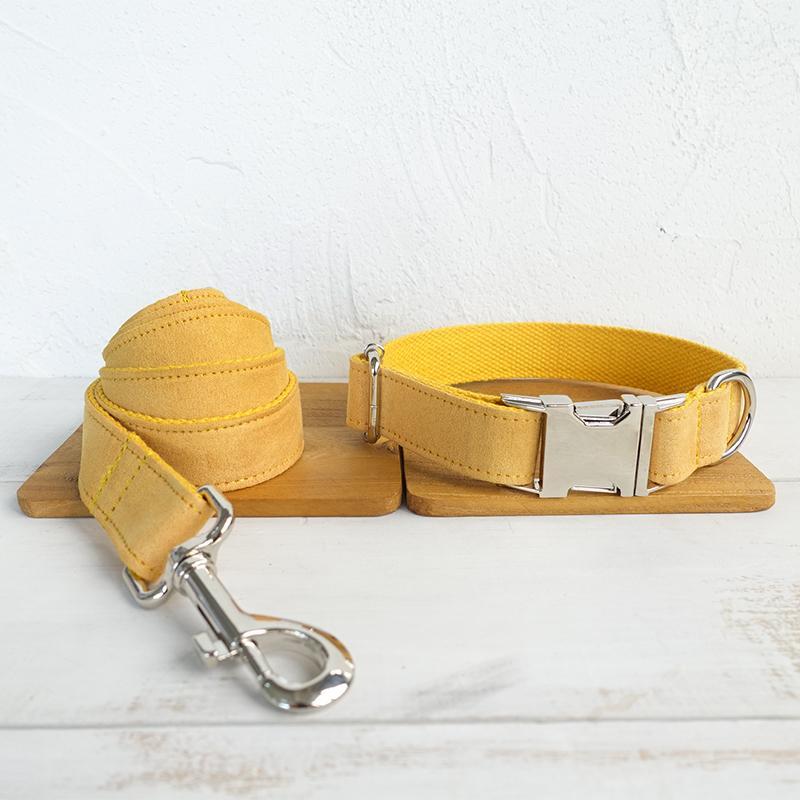 Dog Bow Tie Collar and Leash (Yellow)